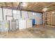 Unfinished basement with laundry hookups and water heater at 408 N Sherwood Dr, Muncie, IN 47304
