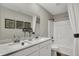 Modern bathroom with double vanity and a shower/tub combo at 1829 Grand Vista Blvd, Greenwood, IN 46143