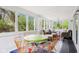 Relaxing screened porch with wicker furniture and green table at 1904 W 57Th St, Indianapolis, IN 46228