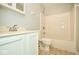Clean bathroom with shower/tub combo and light-colored vanity at 3440 Cherry Lake Rd, Indianapolis, IN 46235
