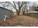 Large backyard with mature trees and plenty of space at 5114 Hillside Ave, Indianapolis, IN 46205