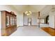 Bright dining room with hardwood floors and a chandelier at 9699 Prairiewood Way, Carmel, IN 46032