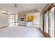 Spacious living room with high ceilings and carpeting at 9699 Prairiewood Way, Carmel, IN 46032