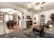 Living room with grey sofa and access to dining area at 1708 S Randolph St, Indianapolis, IN 46203