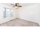 Bright bedroom with bay window and ceiling fan at 11736 Grazing Ln, Indianapolis, IN 46239