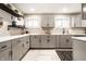 Modern gray kitchen with white countertops and stainless steel appliances at 4147 Forest Manor Ave, Indianapolis, IN 46226