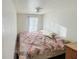 Bedroom with double bed and neutral colored walls at 4355 E Streacher Rd, Bloomington, IN 47408