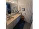 Bathroom with vanity, large mirror, and neutral colors at 3250 Valley Farms Way, Indianapolis, IN 46214