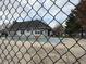 Community pool with a cover, viewed through a chain link fence at 3250 Valley Farms Way, Indianapolis, IN 46214