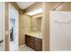 Bathroom with vanity, shower, and mirror at 9464 Maple Way # 27, Indianapolis, IN 46268