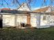 Spacious backyard with detached garage and AC unit at 417 E Franklin St, Shelbyville, IN 46176