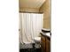 Clean bathroom with a shower/tub and wood vanity at 5236 Bluff View Dr, Indianapolis, IN 46217