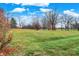 Open green space with autumn leaves and mature trees at 1709 Queensbridge Dr, Indianapolis, IN 46219