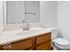 Clean bathroom with single sink vanity and toilet at 6005 S Darlington Rd, Jamestown, IN 46147