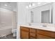 Clean bathroom with double vanity and a tub at 6005 S Darlington Rd, Jamestown, IN 46147