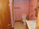 Small bathroom with shower, toilet, and vanity at 137 E Vine St, Jamestown, IN 46147