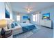 Main bedroom with blue color scheme and stylish decor, featuring a TV and dresser at 4770 Winterberry Pl, Columbus, IN 47201