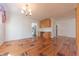 Spacious dining room with hardwood floors and built-in desk at 4770 Winterberry Pl, Columbus, IN 47201