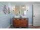 Modern bathroom featuring double sinks and a stylish repurposed dresser at 5765 W 100 N, Greenfield, IN 46140