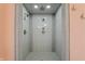 Spacious walk-in shower with dual shower heads and modern tile work at 5765 W 100 N, Greenfield, IN 46140