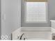 Bathroom with soaking tub and block window at 14144 Stoney Shore Ave, McCordsville, IN 46055