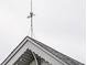 Close-up view of a weathervane on a gabled roof at 2723 E 200 S, Franklin, IN 46131