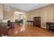 Living room and dining area with hardwood floors at 17849 Grassy Knoll Dr, Westfield, IN 46074