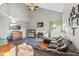 Inviting living room with vaulted ceilings, fireplace, and ample natural light at 17849 Grassy Knoll Dr, Westfield, IN 46074