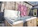 Hot tub with cover open, ready for use at 7650 Clarion Dr, Indianapolis, IN 46236
