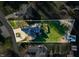 Bird's eye view of the house and surrounding property at 9454 Raintree S Dr, Columbus, IN 47201