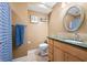 Clean bathroom with granite countertop and updated fixtures at 9454 Raintree S Dr, Columbus, IN 47201
