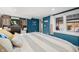 Bright bedroom with lake view and built-in workspace at 9454 Raintree S Dr, Columbus, IN 47201