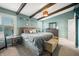 Main bedroom with lake view, and a calming color scheme at 9454 Raintree S Dr, Columbus, IN 47201