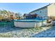 Above-ground pool with winter cover in backyard at 2612 Kirk Ct, Lebanon, IN 46052