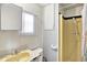 Bathroom with shower and yellow bathtub at 33 Miami Dr, Noblesville, IN 46062