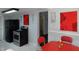 Updated kitchen with black cabinets and a dinette set at 443 N Centennial St, Indianapolis, IN 46222