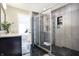 Bathroom with walk-in shower and modern fixtures at 838 S Park Trail Dr # 18, Carmel, IN 46032