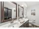 Bathroom with double vanity and updated fixtures at 7421 Frederick E Dr, Indianapolis, IN 46260