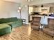 Open concept living room and kitchen with hardwood floors at 2104 N Ball Ave, Muncie, IN 47304