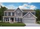 Two-story brick home with gray accents, shutters, and a two-car garage at 12023 Crestwater Ct, Fishers, IN 46037