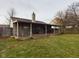 Spacious covered back porch with furniture and grassy yard at 6024 Boulder Dr, Anderson, IN 46013