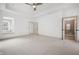 Main bedroom with carpet, ceiling fan, and en-suite bathroom at 782 Templeton Dr, Carmel, IN 46032