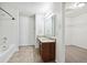 Bathroom boasts granite countertop and tiled floor at 8442 Burket Way, Camby, IN 46113
