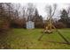 Backyard with shed and playset at 8523 Farmhill Rd, Indianapolis, IN 46231