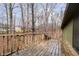 Wooden deck overlooks a wooded area; perfect for relaxing outdoors at 1850 White Oak W Ln, Martinsville, IN 46151