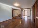 Hardwood floor living room, view of kitchen and entry at 2290 Wilbur Rd, Martinsville, IN 46151