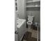 Simple bathroom with white vanity and updated flooring at , Indianapolis, IN 46208