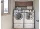 Bright laundry room with washer and dryer, and cabinets at 7984 Oak Hill Dr, Plainfield, IN 46168