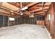 Unfinished garage with high ceilings and concrete floor at 9923 N 125 W, Fortville, IN 46040