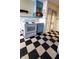 White stove and microwave in a retro kitchen at 354 W 38Th St, Anderson, IN 46013